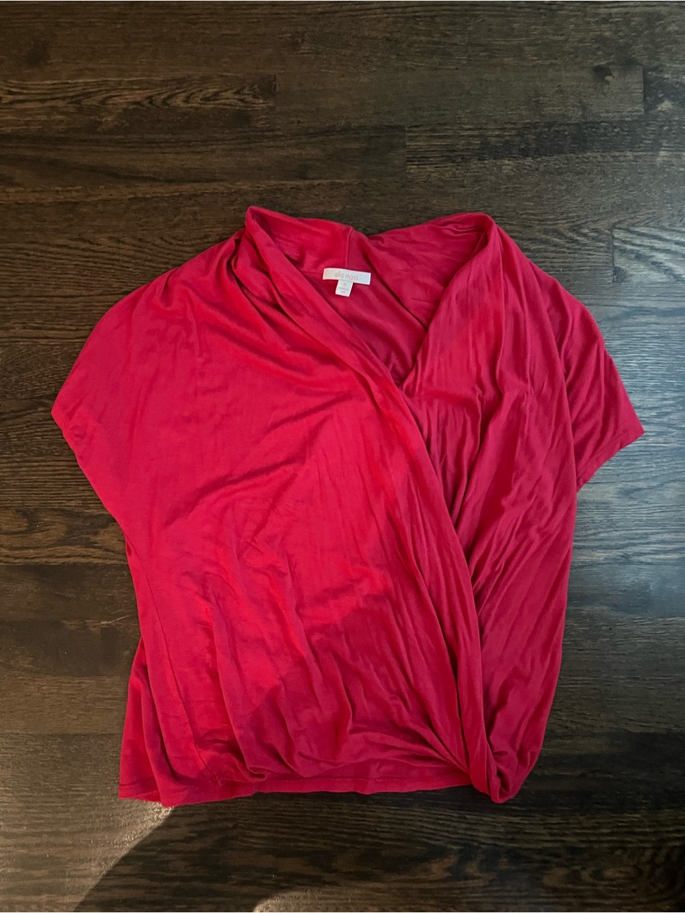 Ella Moss Women’s Twist-Front Surplice Top Bright Red